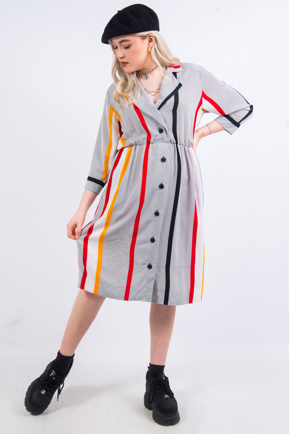 Vintage 80's Striped Midi Dress