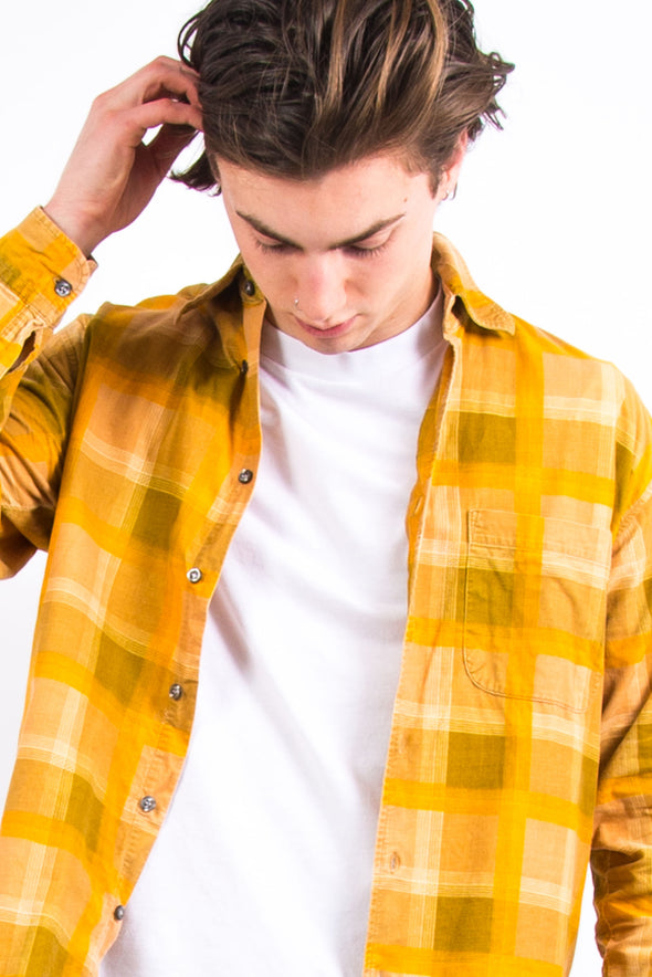 Vintage Yellow Check Cord Shirt