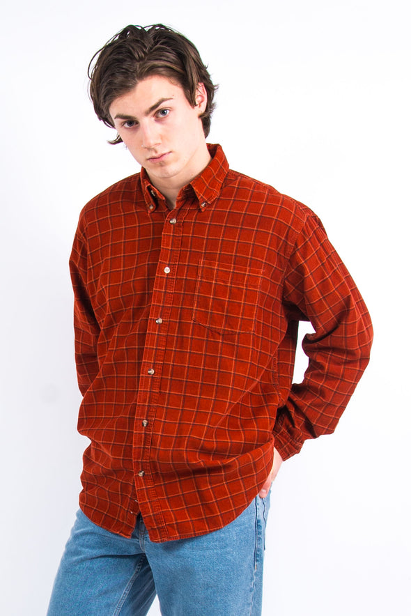 90's Square Check Cord Shirt
