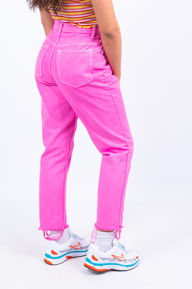 Vintage Pink Tapered Mom Jeans