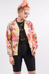 Vintage 90's Yellow Floral Shell Tracksuit Jacket