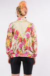 Vintage 90's Yellow Floral Shell Tracksuit Jacket