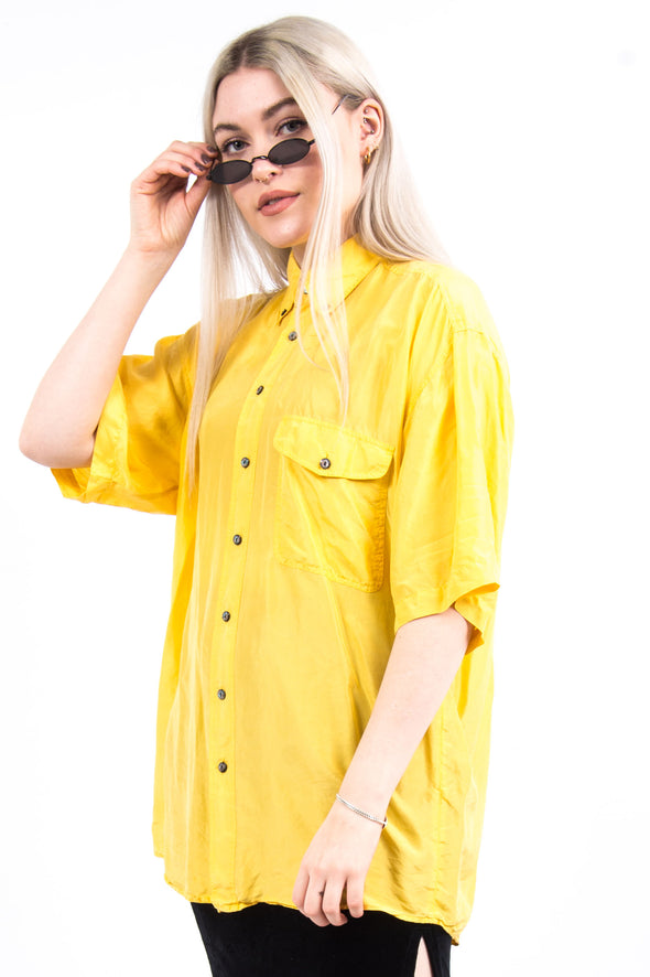 Vintage 90's Yellow Silk Shirt