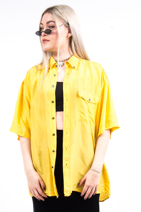 Vintage 90's Yellow Silk Shirt