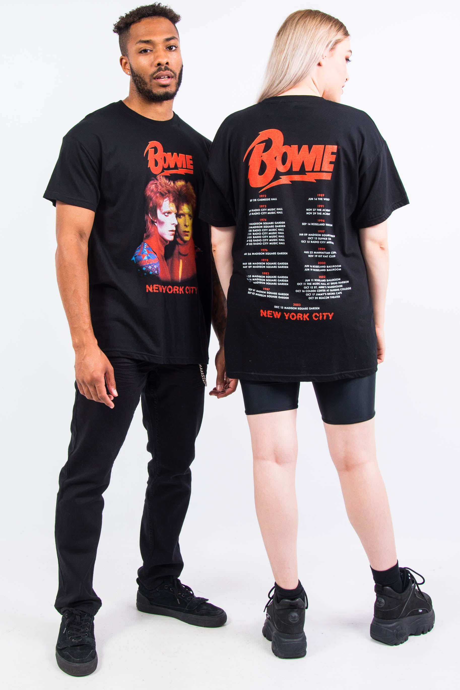 DAVID BOWIE MOONLIGHT 90S Logo White officiel Femmes Dames T-shirt EUR DAVID BOWIE MOONLIGHT 90S Logo White officiel Femmes Dames T-shirt EUR