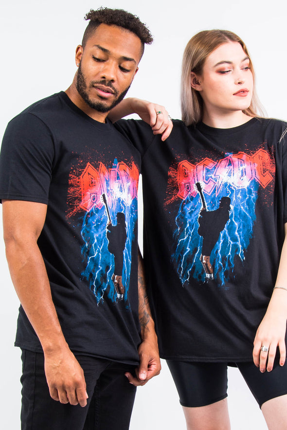 Black AC/DC Thunderstruck Graphic Band T-Shirt