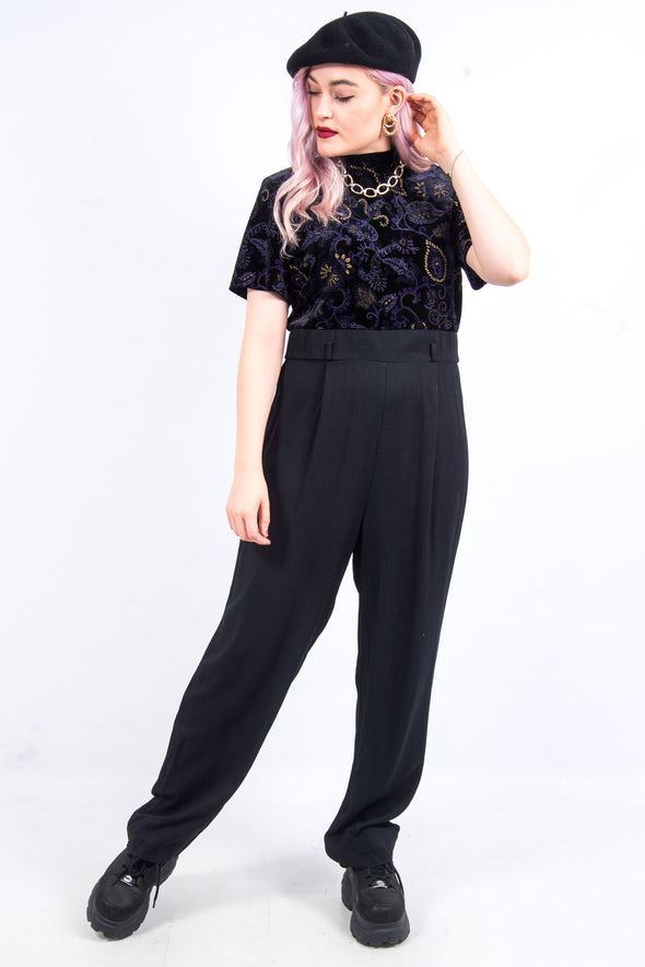 Vintage 90's Velvet High Neck Jumpsuit