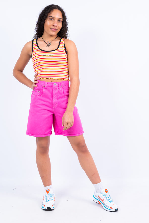 Vintage 90's Pink Denim High Waist Shorts