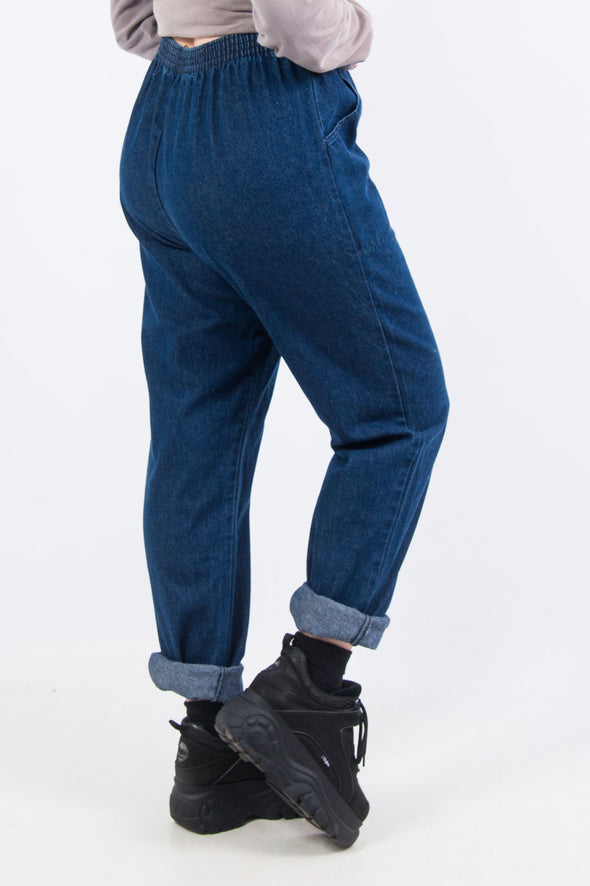 Vintage Blue Denim Elasticated Jeans