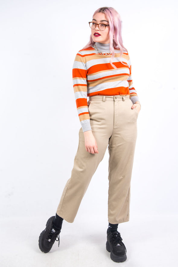 Vintage Orange Striped Knit Jumper