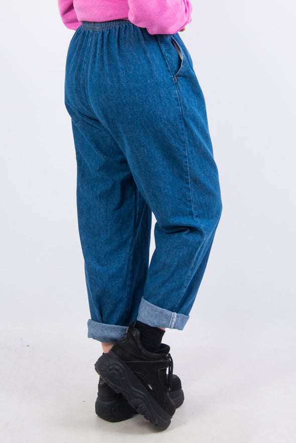 Vintage 90's Blue Denim Elasticated Jeans