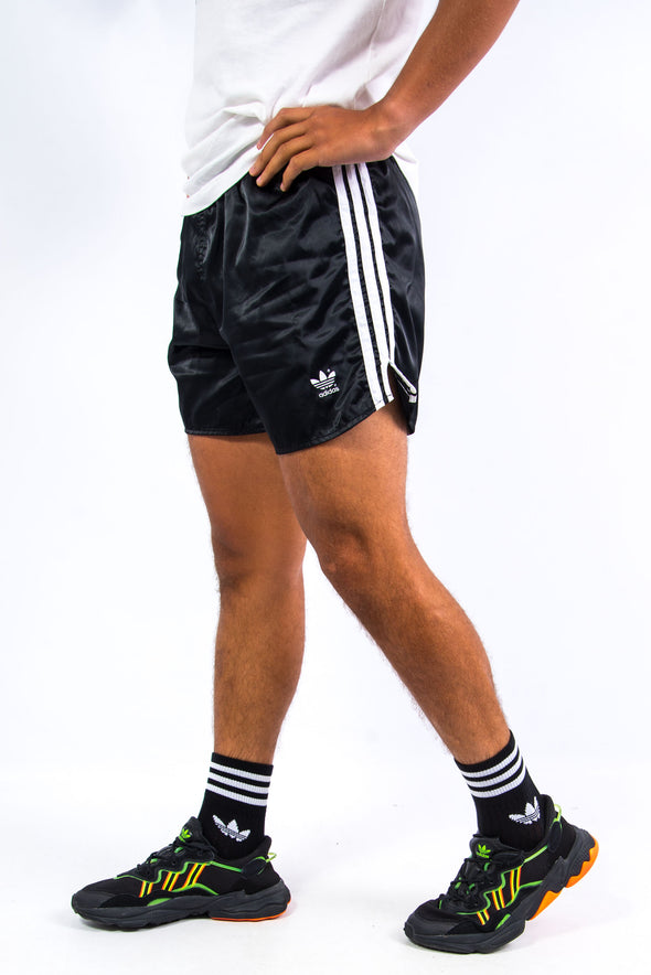 90's Adidas Shiny Black Sports Shorts