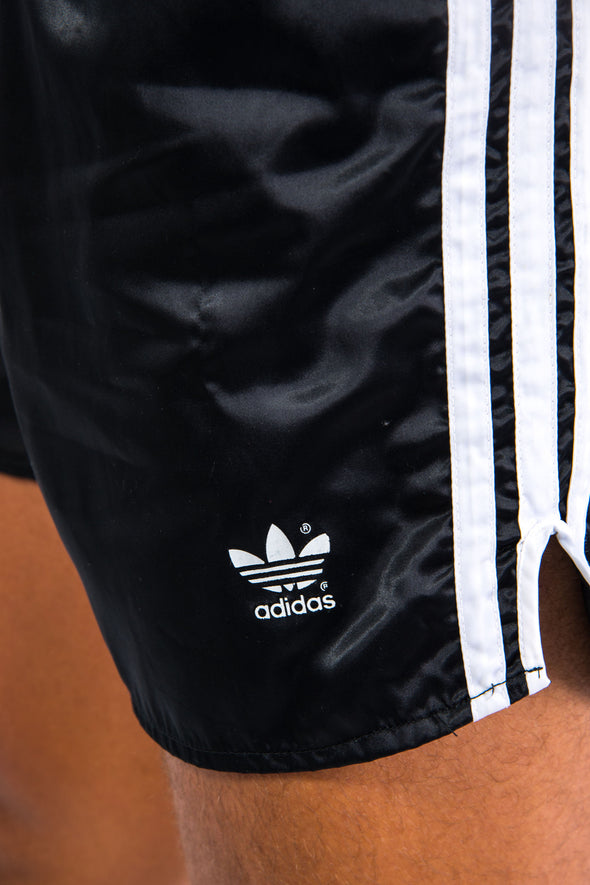 90's Adidas Shiny Black Sports Shorts