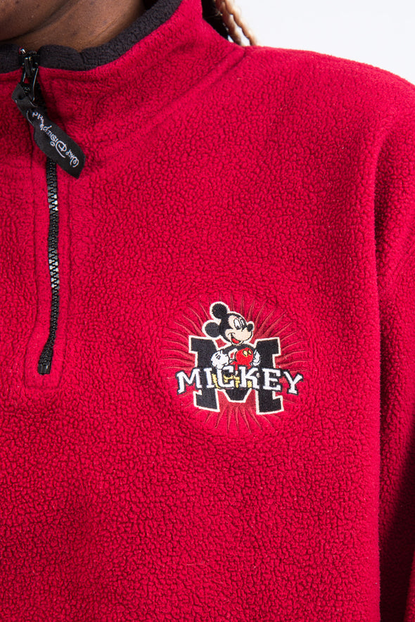 Vintage 90's Disney 1/4 Zip Mickey Mouse Fleece
