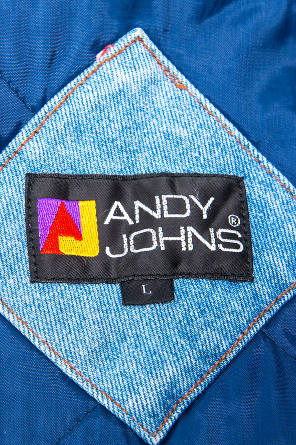 Vintage 90's Denim Tartan Padded Jacket