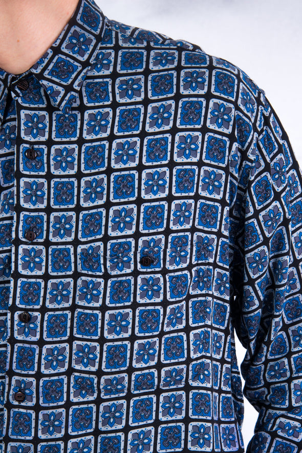 Vintage 90's Floral Pattern Rayon Shirt