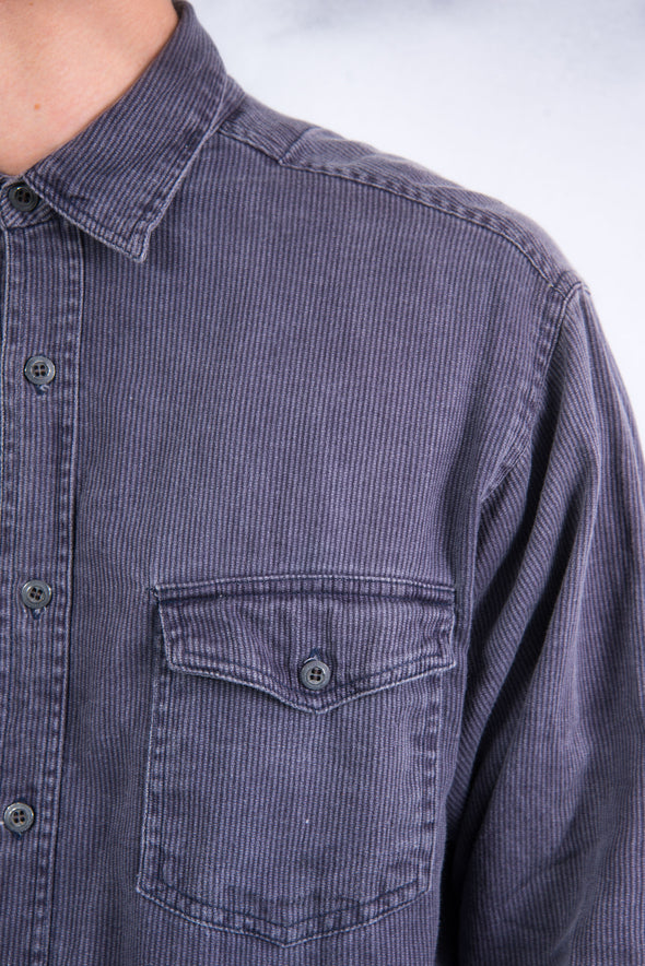 90's Vintage Grey Cord Overshirt