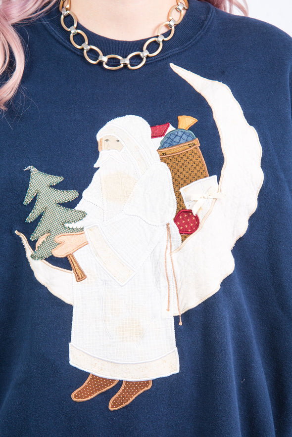 Vintage 90's Traditional Santa Christmas Sweatshirt