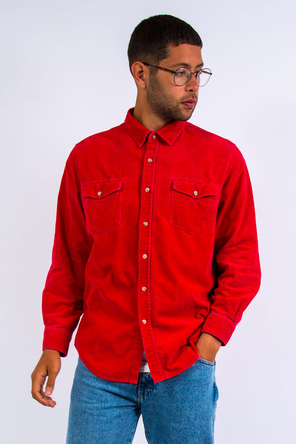 90's Vintage Red Cord Shirt