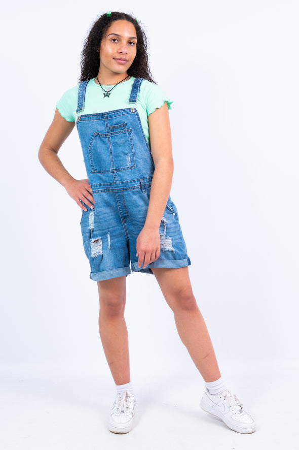 Vintage Distressed Denim Dungarees