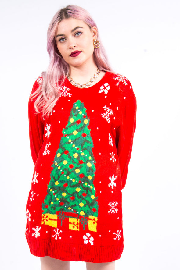 Vintage Knitted Christmas Tree Jumper