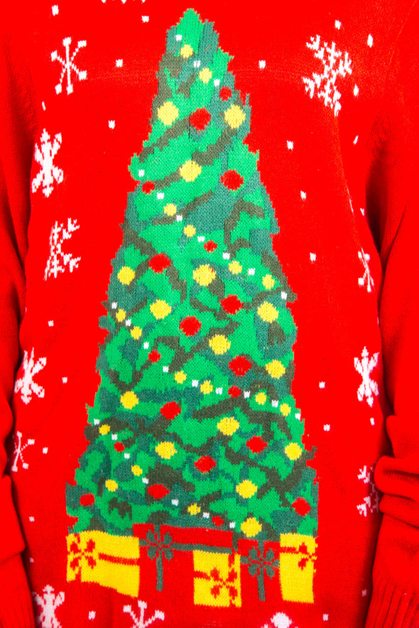 Vintage Knitted Christmas Tree Jumper