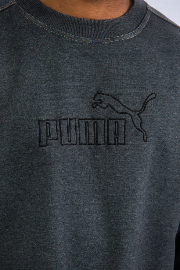 90s Grey Puma Spell Out Sweatshirt