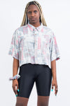 Vintage 90's Cropped Abstract Shirt and Matching ScrunchieVintage 90's Cropped Abstract Shirt and Matching Scrunchie
