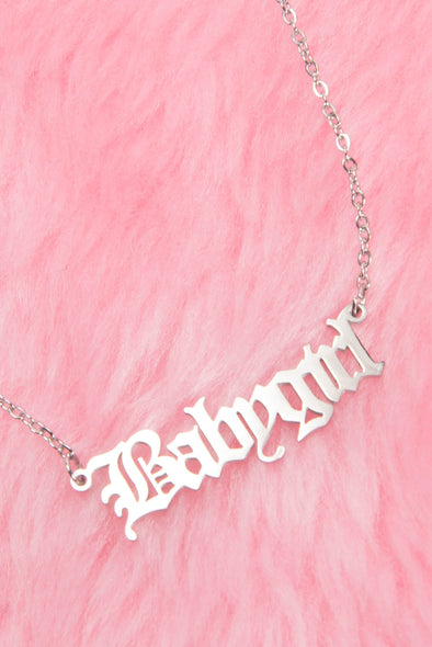Babygirl Y2K Style Necklace - Silver