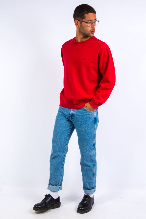 Red Nautica Crew Neck Sweatshirt