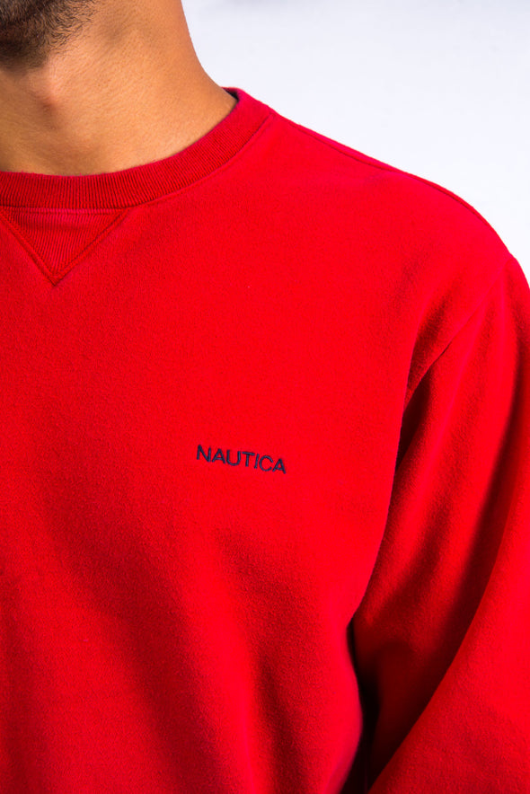 Red Nautica Crew Neck Sweatshirt