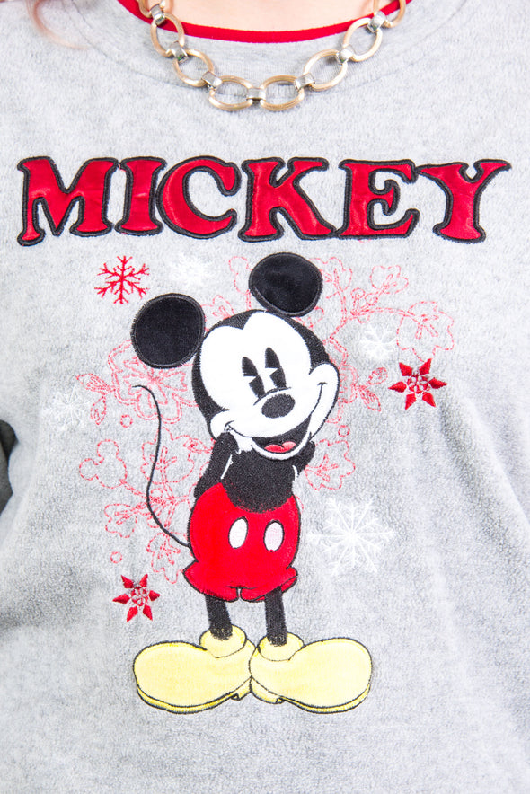 00's Disney Christmas Mickey Mouse Fleece Sweatshirt