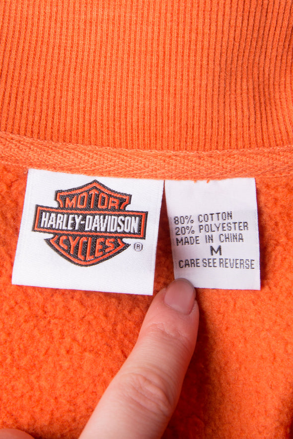 Vintage 90's Orange Harley Davidson Texas Jacket