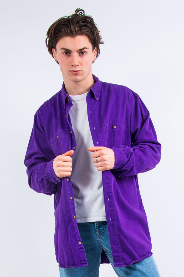 90's Purple Thick Cotton Overshirt