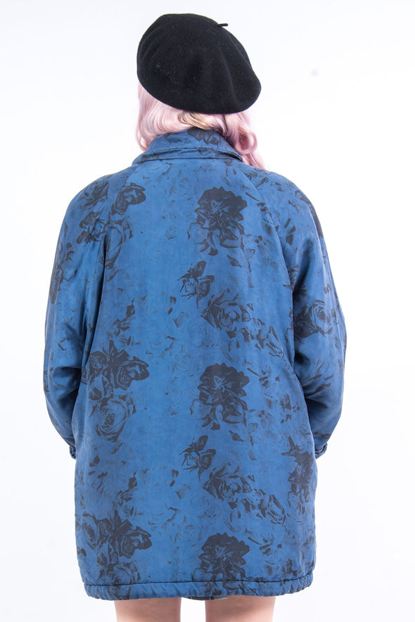 Vintage 90's Silk Floral Padded Coat