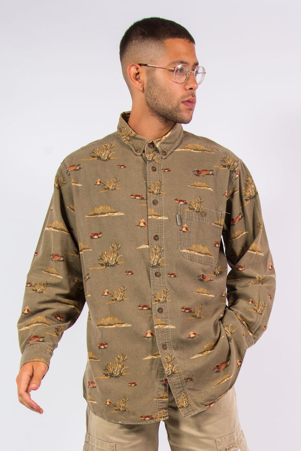Vintage Woolrich Flannel Shirt Duck Print