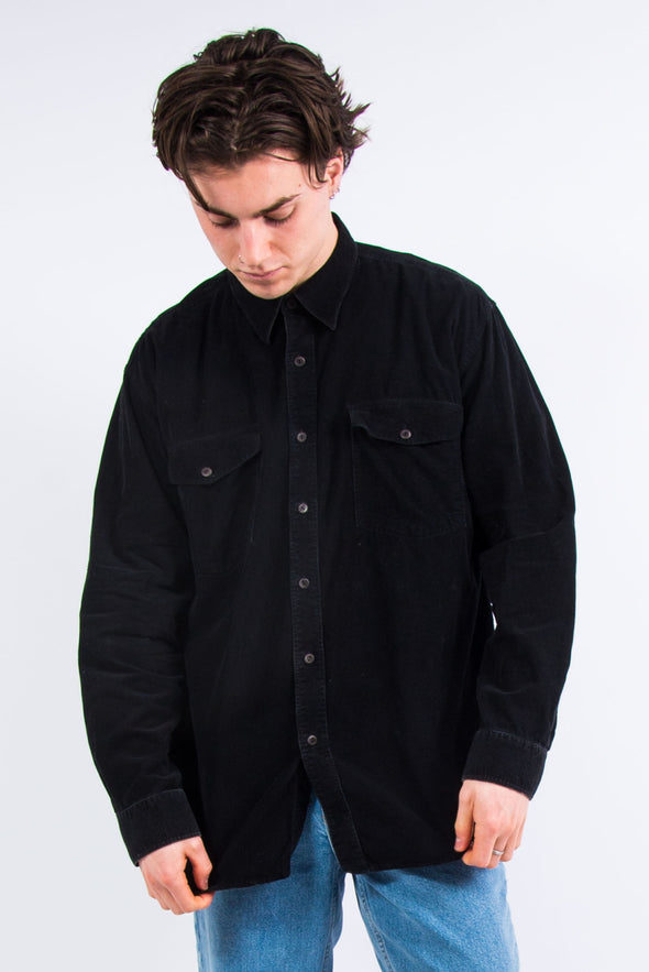 90's Vintage Black Corduroy Shirt