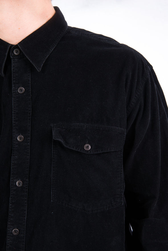 90's Vintage Black Corduroy Shirt