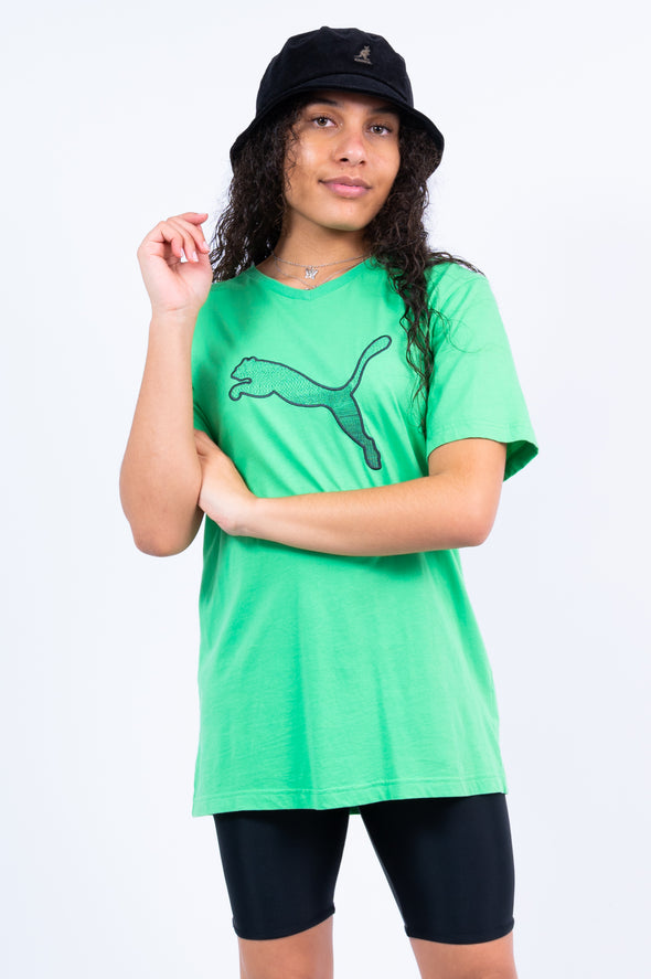 Green Puma V-Neck T-Shirt