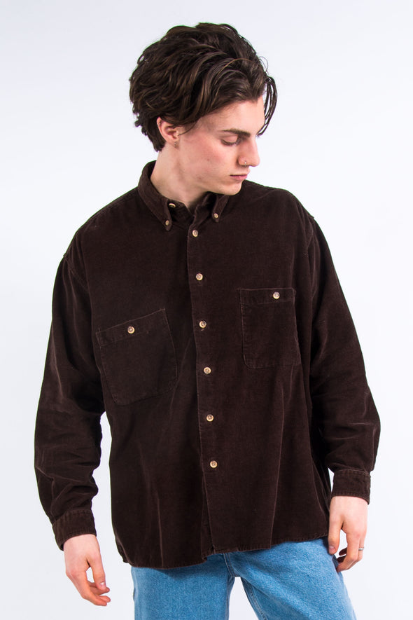 90's Vintage Brown Cord Shirt