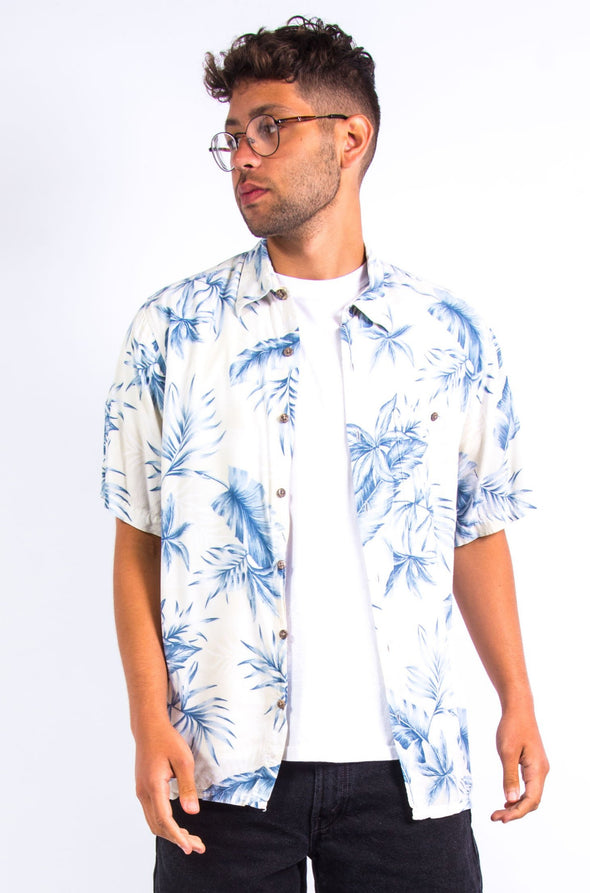 Vintage 90's Leaf Print Hawaiian Shirt
