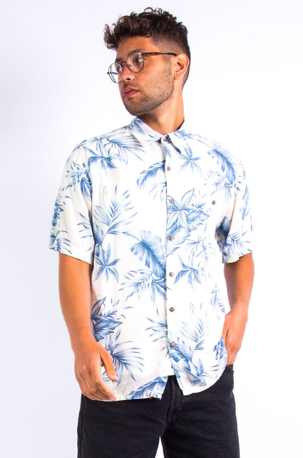 Vintage 90's Leaf Print Hawaiian Shirt