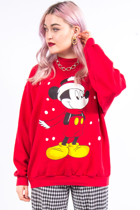 Vintage 90's Disney Christmas Mickey Mouse Sweatshirt
