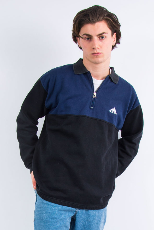90's Adidas 1/4 Zip Collared Sweatshirt
