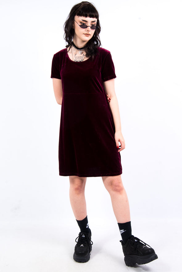 Vintage 90's Grunge Velvet Mini Dress