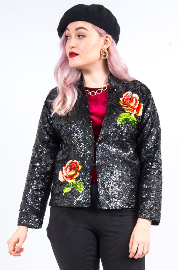 Vintage 70's Sequin Rose Jacket