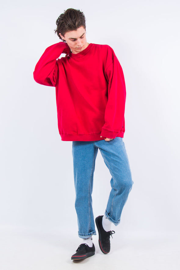 90's Vintage Nautica Red Sweatshirt