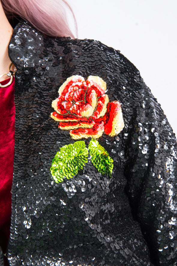 Vintage 70's Sequin Rose Jacket