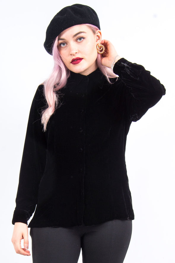 Vintage 90's Black Velvet Shirt