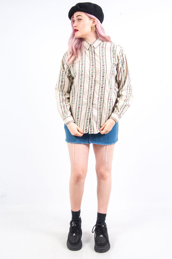 Vintage 90's Heart Patterned Country Shirt